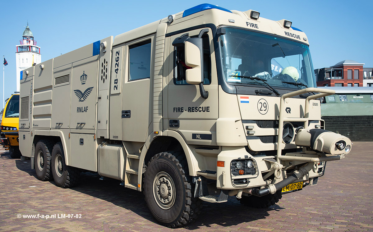 Mercedes-Benz  2965AF 6X6 Kenbri/Rosenbauer/Deutz     LM-07-84  28-6264  Gilze Rijen Air Base   Seen here in Harlingen  31-08-2024