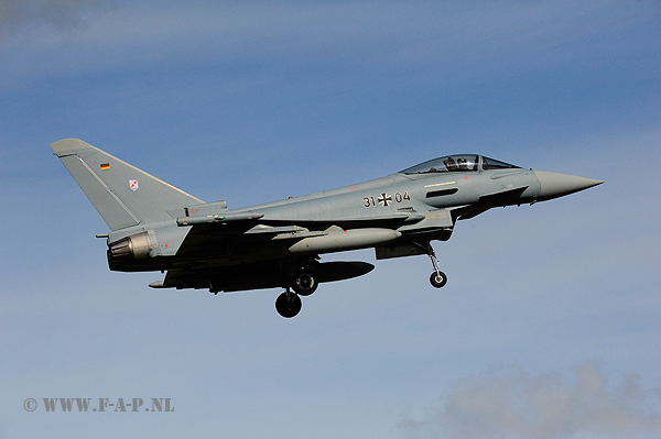 Eurofighter  EFA 2000 Typhoon-S  Tactical number  31+04  Witmund 