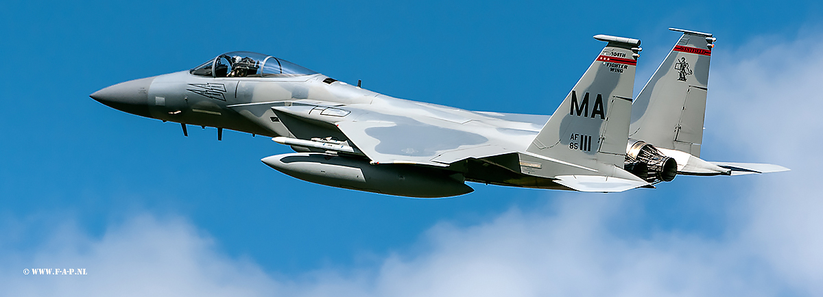 McDonnell Douglas F-15C  85-111  MA, 131 Fighter Squadron, 104 Fighter Wing, Massachusetts Air National Guard, Leeuwarden. 2018