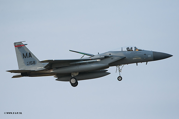 McDonnell Douglas F-15C-41-MC  Eagle  86-158 MA  c/n 1005, l/n C386  131st Fighter Squadron, 104th Fighter Wing,  