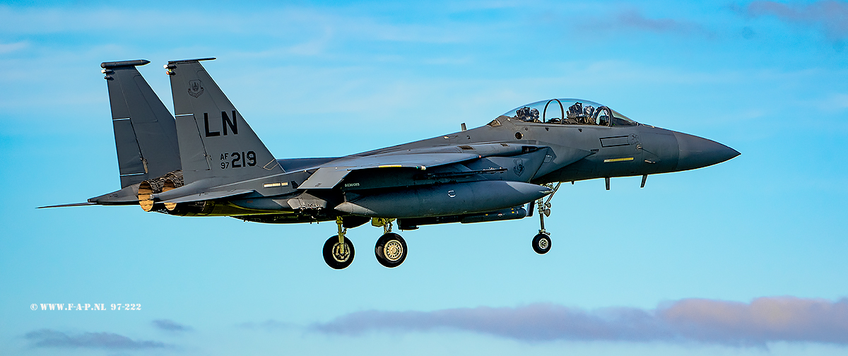 McDonnell Douglas F-15E Eagle  97-219 c/n-1357/E218   492 FS / 48 FW  Leeuwarden  19-10-2022