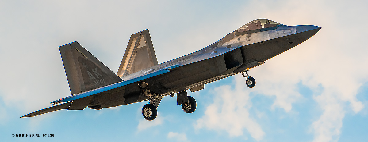 Lockheed Martin F-22A 90th FS CUBE 11 Raptor  07-136   belonging to the 3rd Wing based at Joint Base Elmendorf Richardson, Alaska, At Lask 19-08-2022.