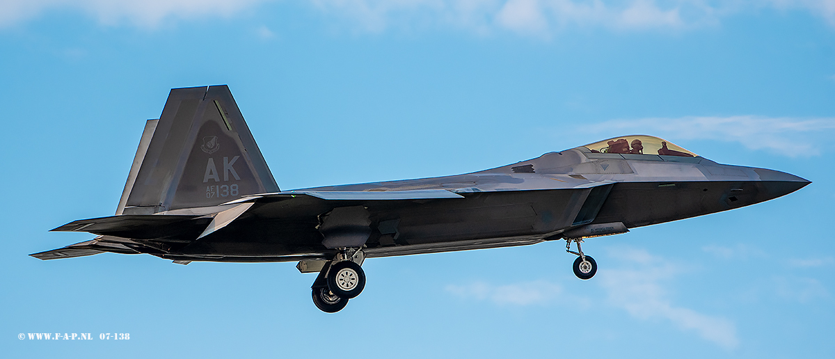 Lockheed Martin F-22A 90th FS CUBE 11 Raptor  07-138   belonging to the 3rd Wing based at Joint Base Elmendorf Richardson, Alaska, At Lask 19-08-2022.