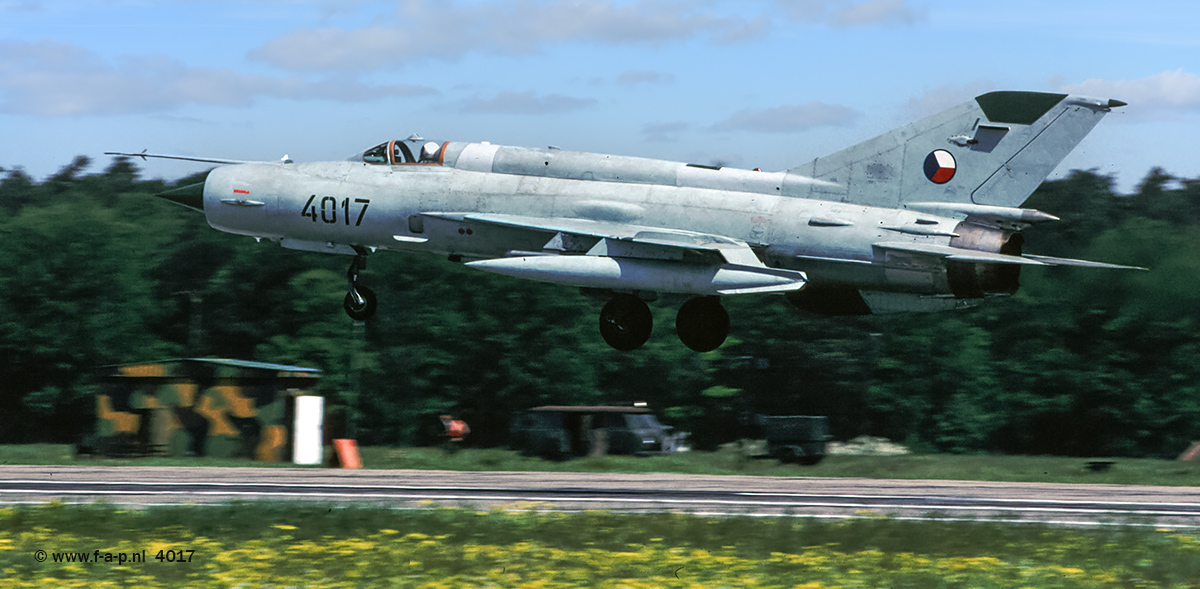 Mikoyan-Gurevich MiG-21MF       4017        c/n-96004017  Czech Air Force  Powidz   decommissioning in 2005. It is now a travelling cockpit trailer exhibit.