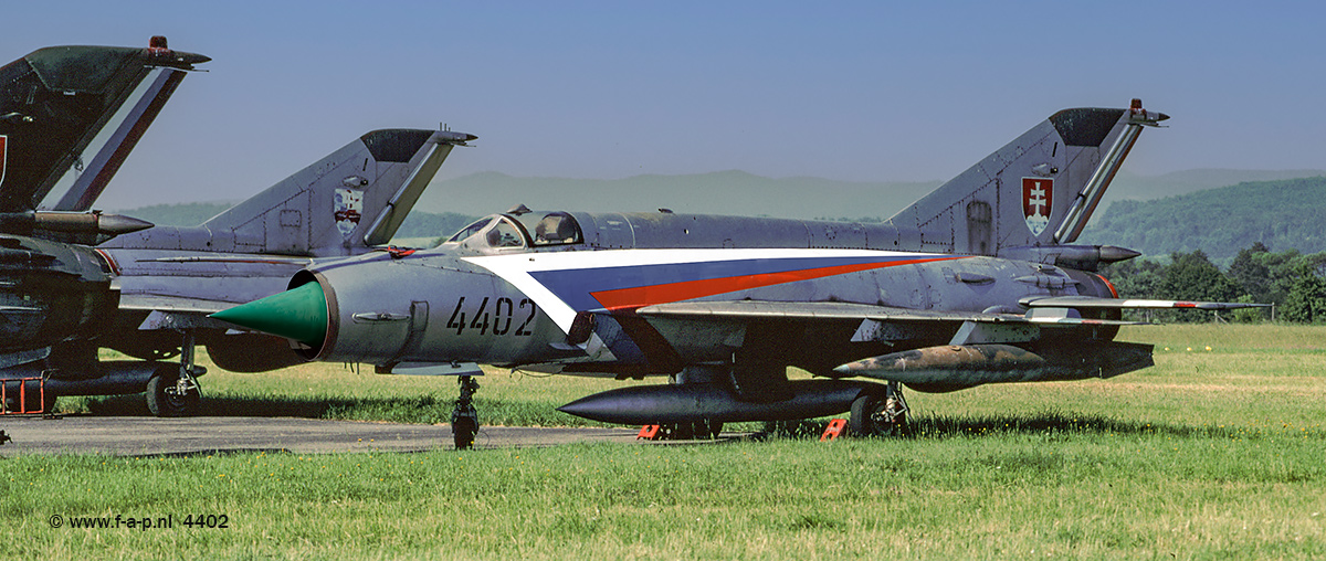 Mikoyan-Gurevich MiG-21MF      4402           c/n-964402     Slovakia - Air Force   Sliac    31-05-2003  now  Other Location - Doubravice 2024
